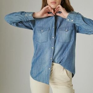 Lucky Brand Blue Denim Button Down Shirt